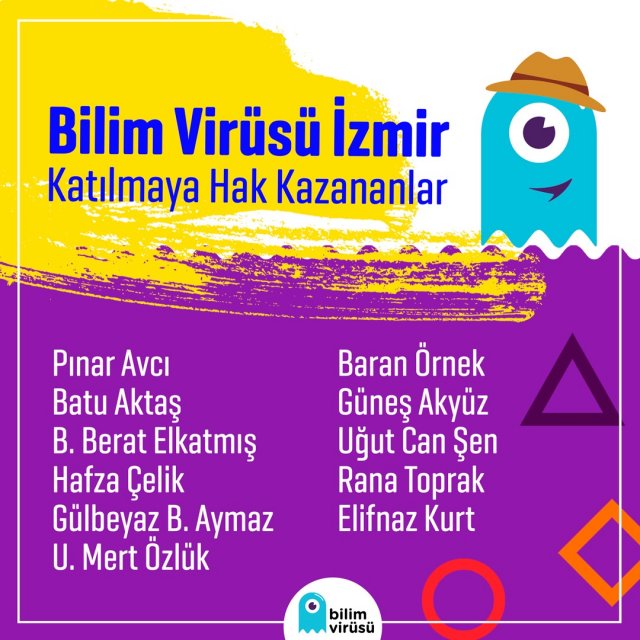 Bilim Virüsü İzmir’de Etkinliğine Katılmaya Hak Kazananlar